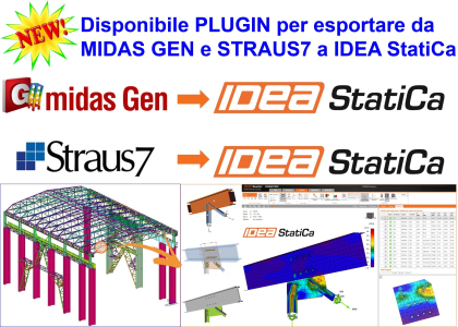 Nuovi plugin per esportare da Midas Gen e Straus7 in IDEA StatiCa
